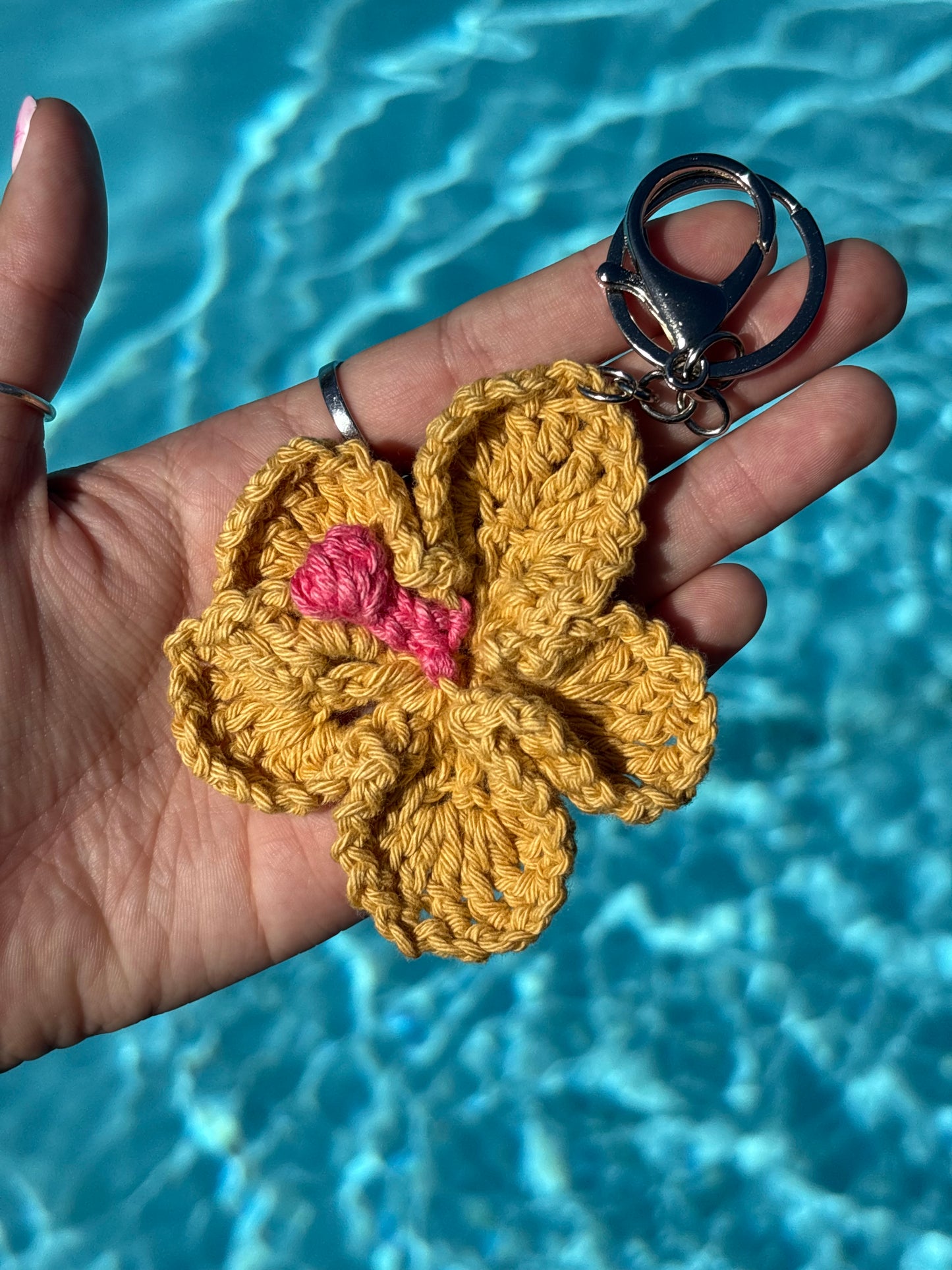 Hibiscus key ring